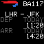 Tailwind board showing an upcoming flight